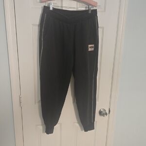 Puma Kids Black Sweatpants with Side Stripe